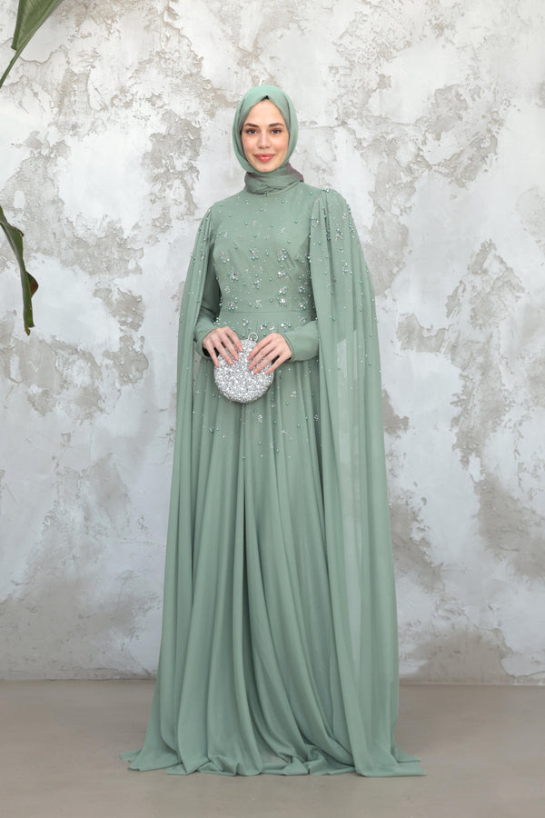 Gülhan Taşlı Tasarım Abiye - mint