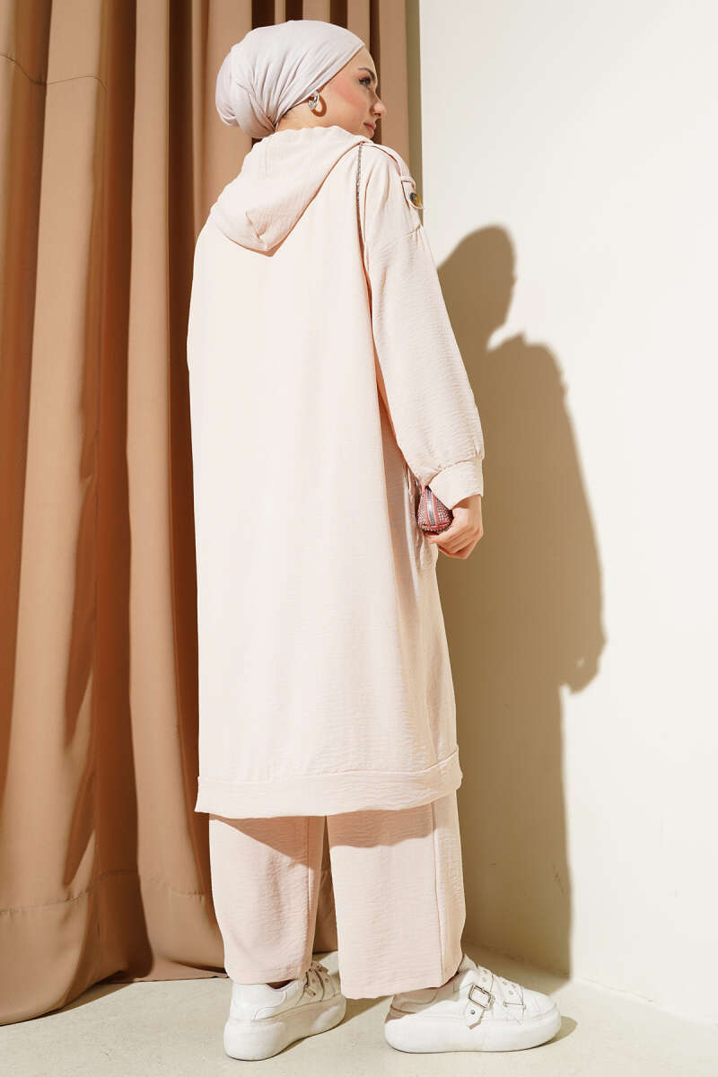 Ensemble double Ayrobin à fermeture éclair avant écru