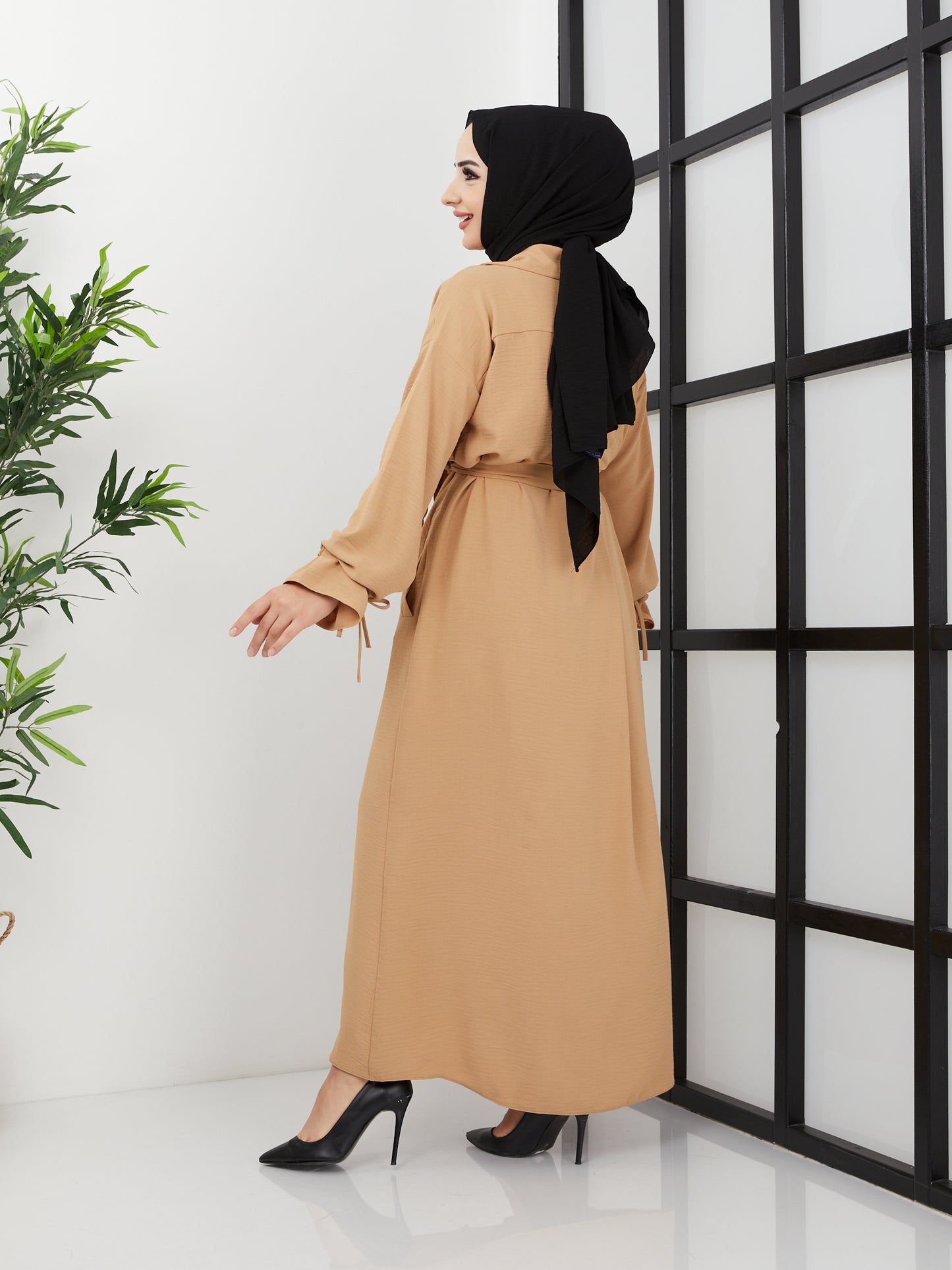 Belted Abaya - Camel