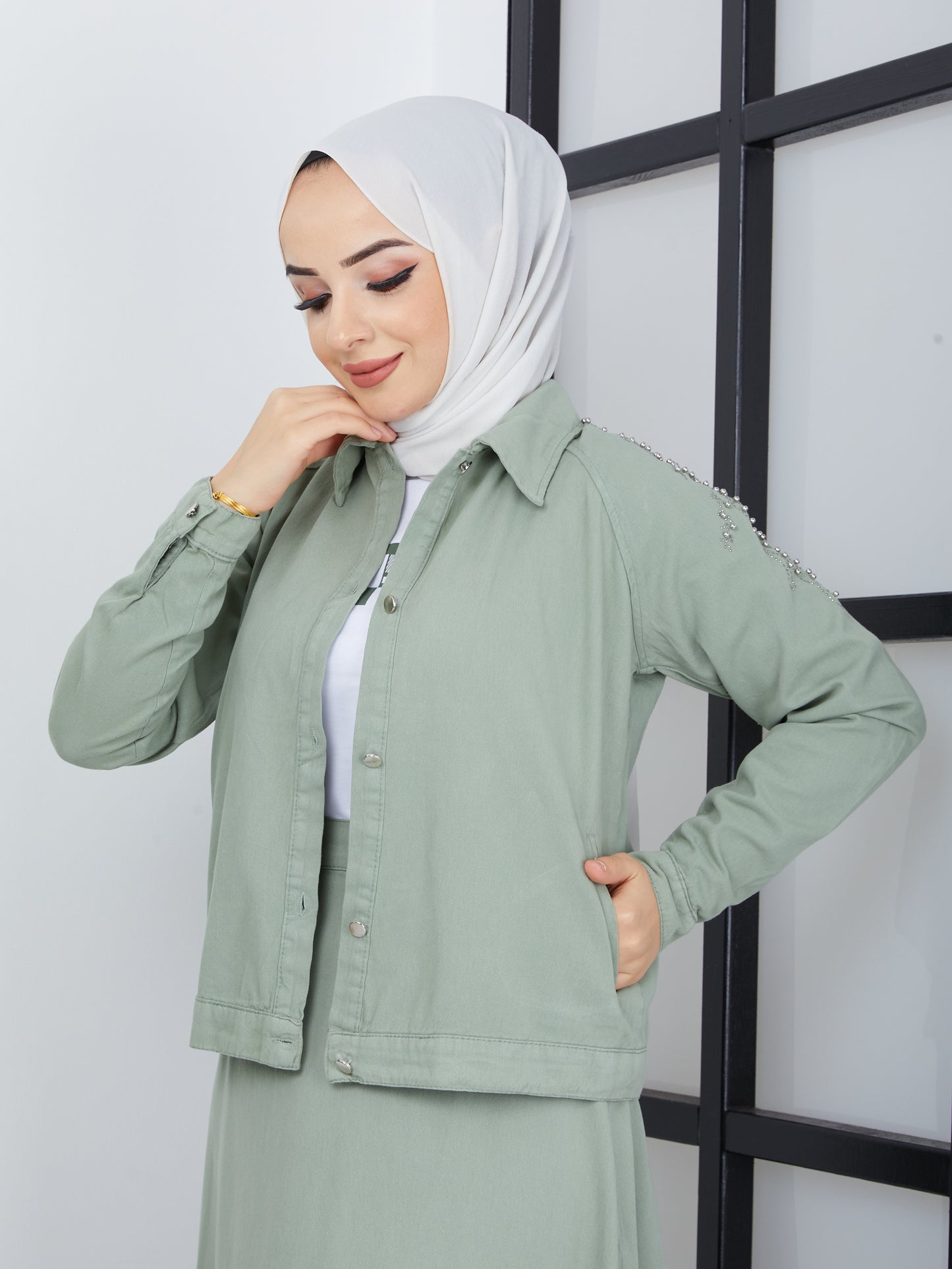 3-Piece Hijab Suit - Green