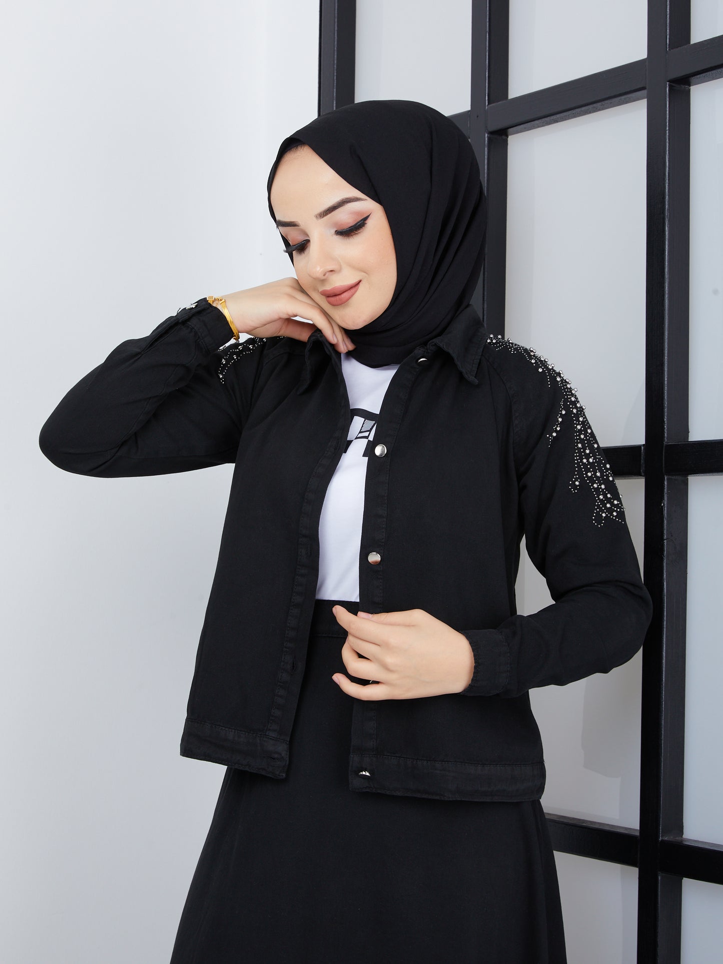 Ensemble Hijab 3 Pièces - Noir