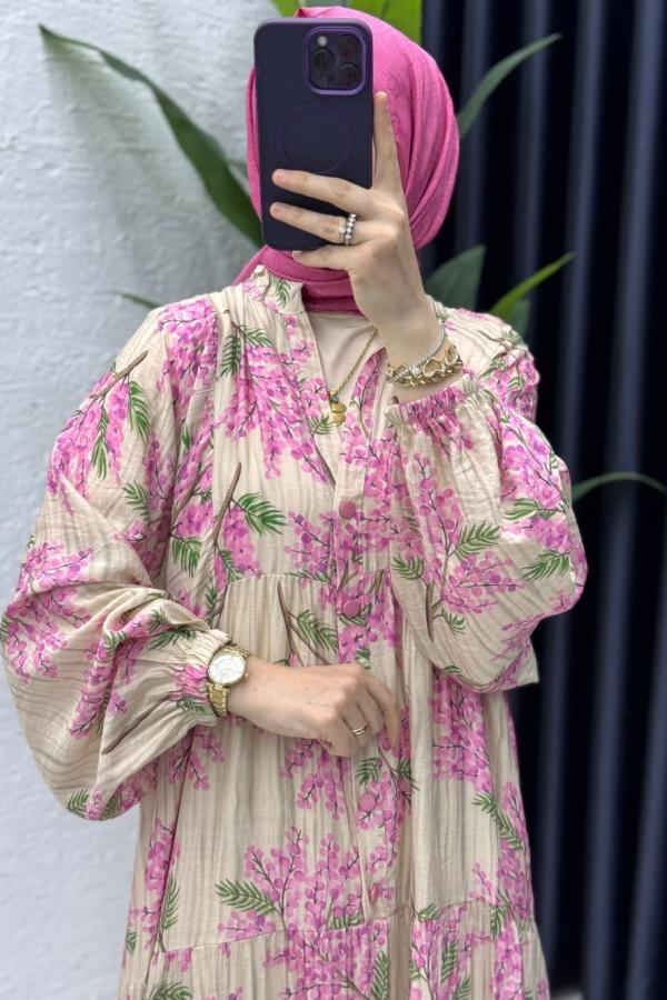 Dilek Elbise Tesettür Giyim pembe