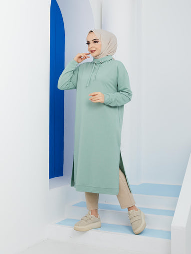 Turtleneck Long Sweatshirt - Water Green