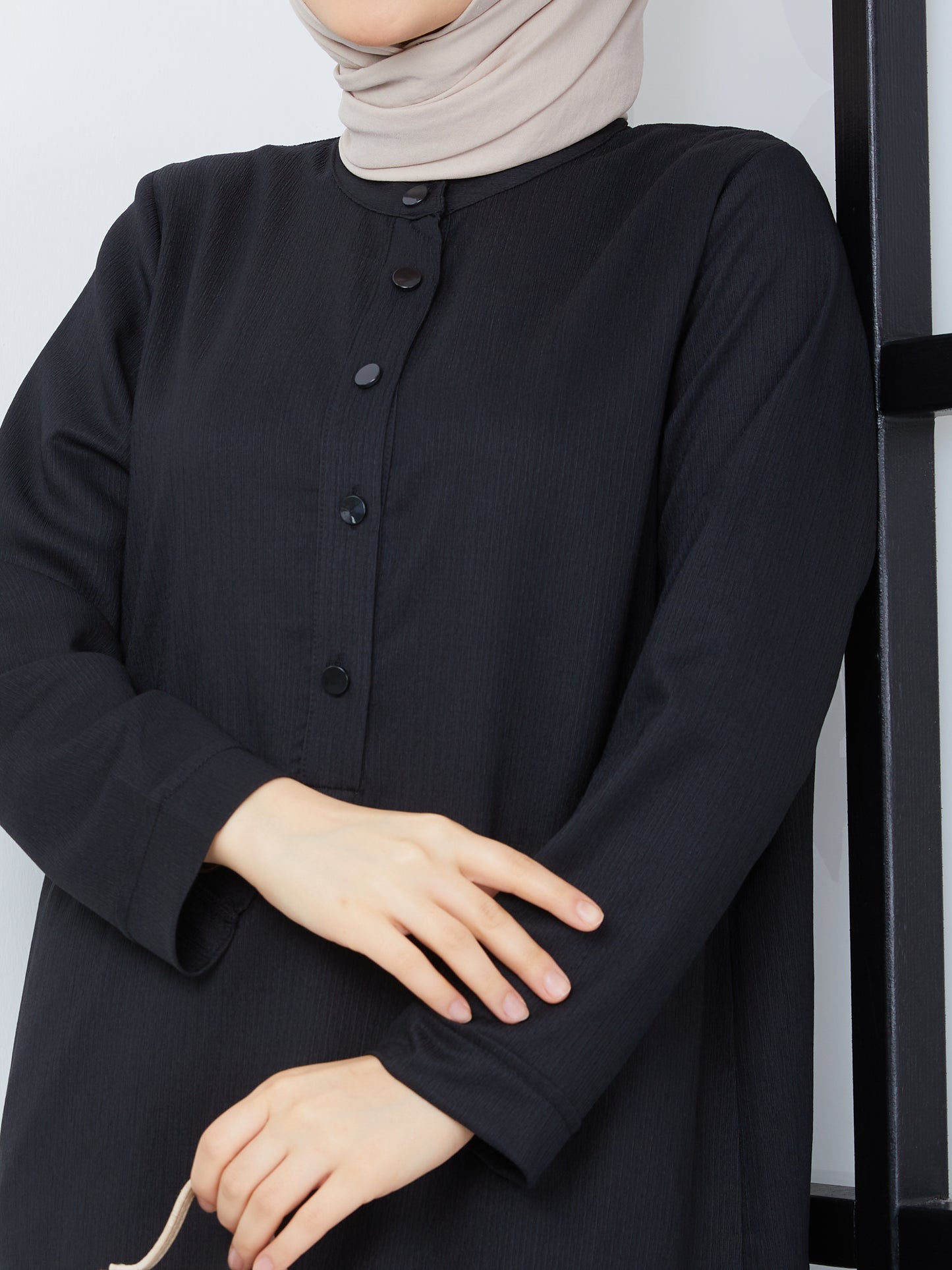 Double Hijab Tunic Set - Black