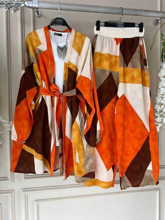 Kimono two piece set orange