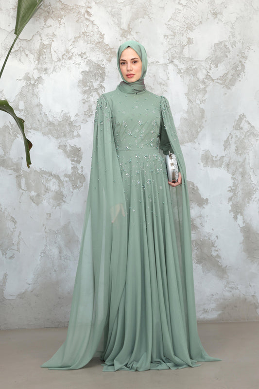 Gülhan Taşlı Tasarım Abiye - mint