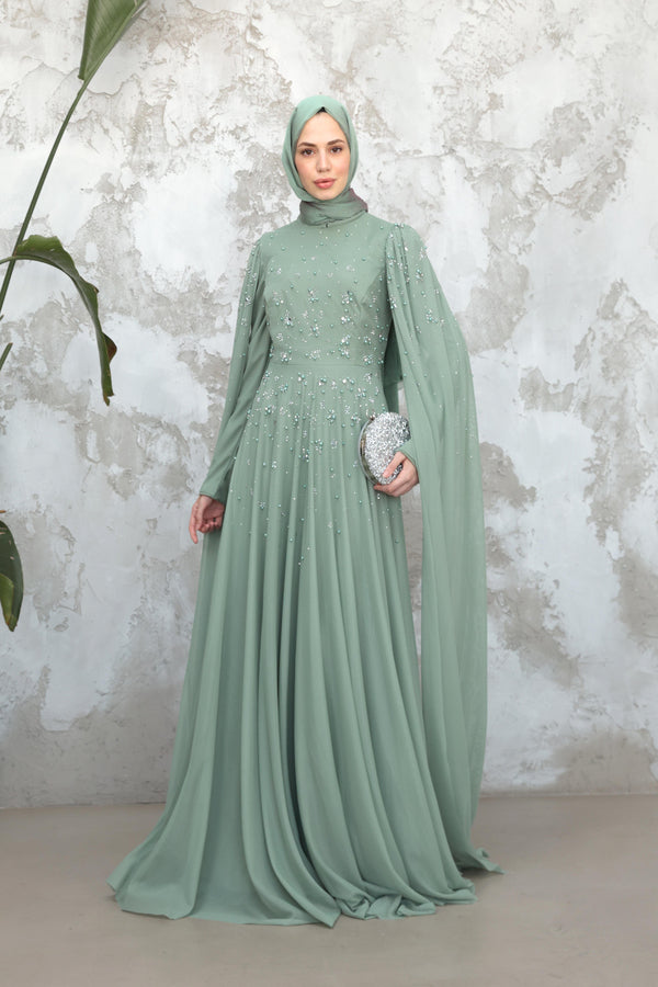 Gülhan Taşlı Tasarım Abiye - mint