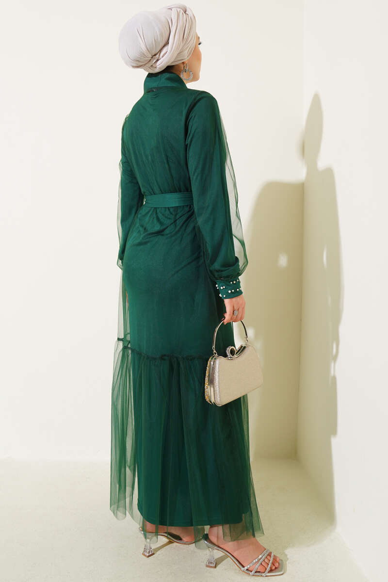 İncili Abaya Takım yeşil