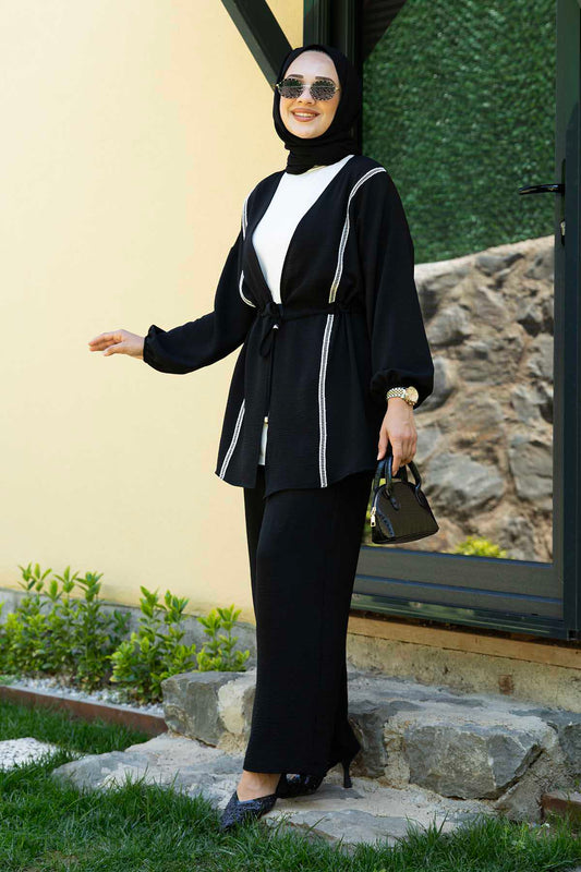 Kimono Aerobin  İkili Takım Siyah